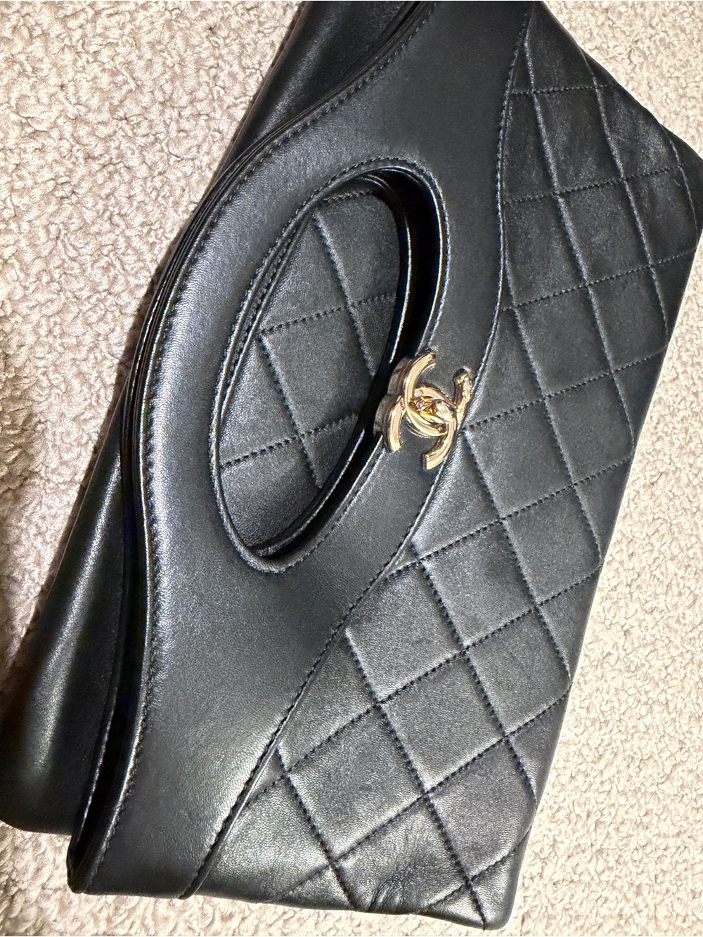 Chanel Black Classic Quilted Clutch